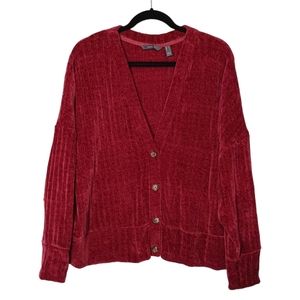 ANY BODY Burgundy Red Super Soft Long Sleeve Button Front Cardigan Sweater L